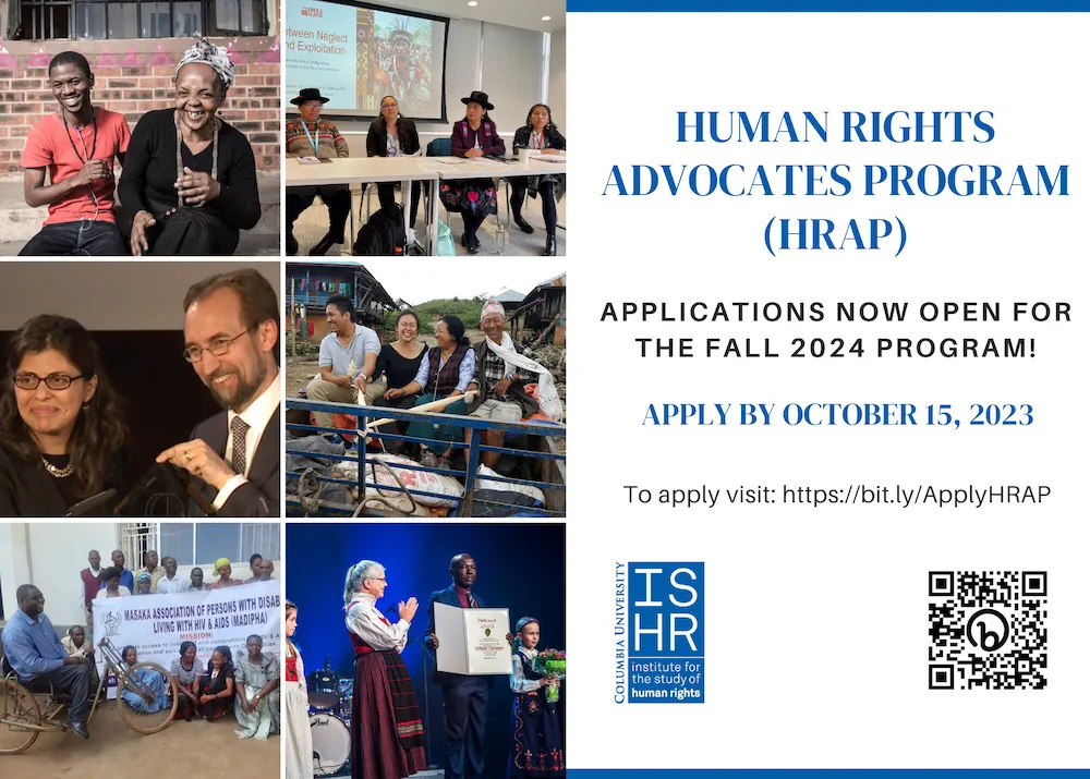 The Human Rights Advocates Program (HRAP) is now open for applications to the Fall 2024 program. 