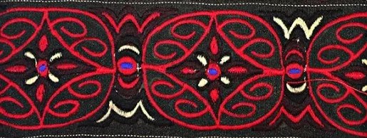 Image of the weaving: The weaving depicts the origin of the world; it comes from the pattern of the phanek, i.e. the sarong worn by the Meitei Indigenous women of Manipur.