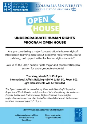 Undergraduate Human Rights Program Open House
