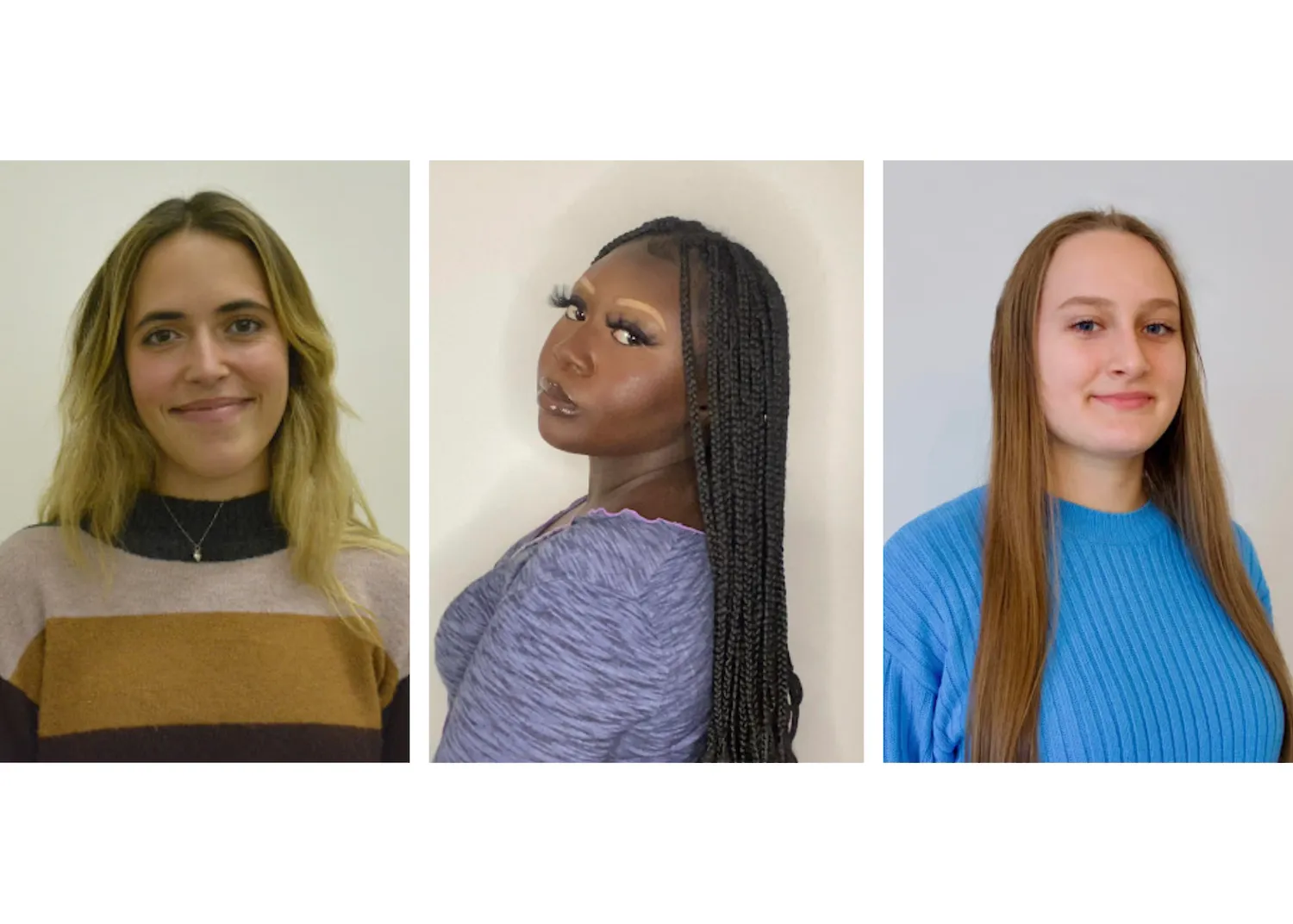 Giulia Campos (left), Akosua Akuoko (center), Stephanie Starzynski (right)