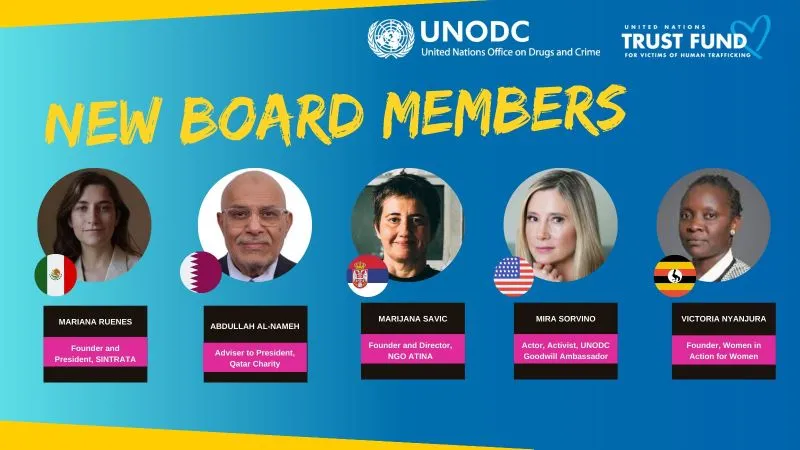Banner showing UNVTF board members