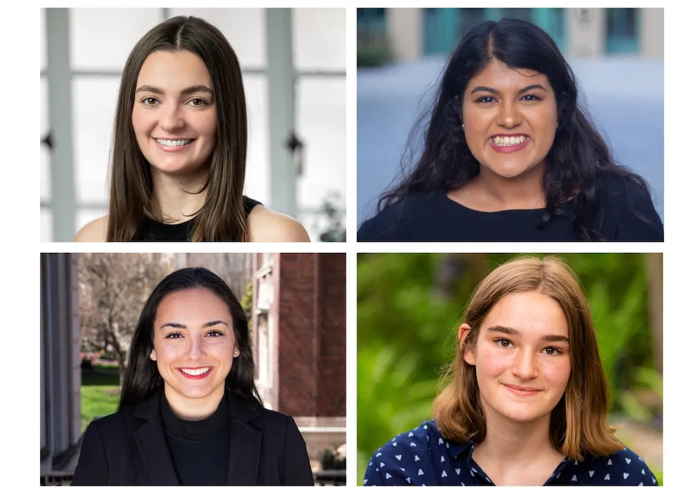 Kathryn McCaughey (top left), Tanya Tandon (top right), Claudia Sachs (bottom left), and Josephine Koch (bottom right)