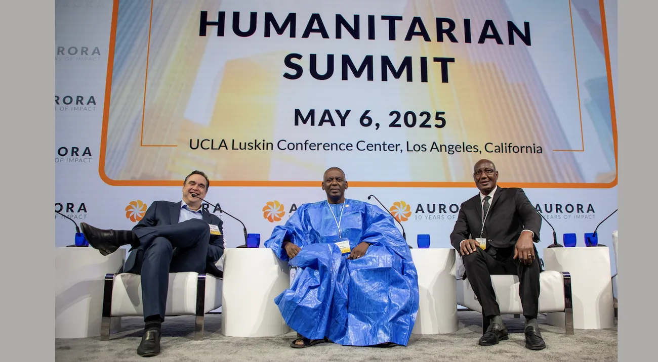 Bakary Tandia at the 2025 Human Rights & Humanitarian Forum with Biram Dah Abeid and Sean Tenner