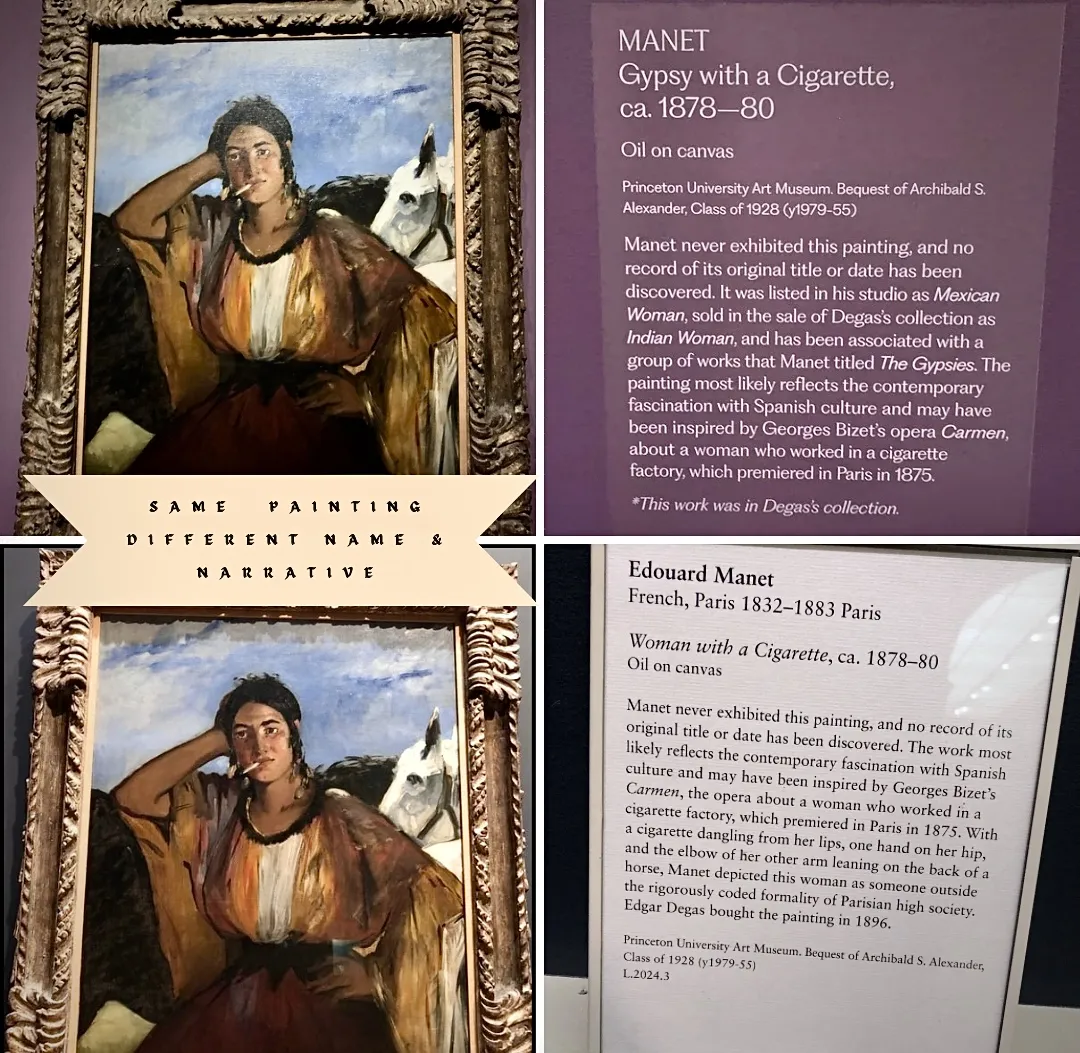 Title and wall labels of Manet painting