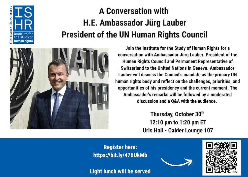 A Conversation with H.E. Ambassador Jürg Lauber, President of the UN Human Rights Council