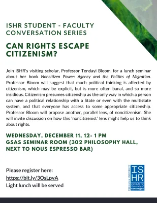 ISHR Faculty Conversation Series - Can Rights Escape Citizenism?