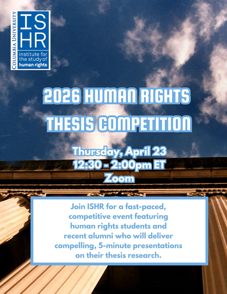 2026 Human Rights Thesis Competition flyer