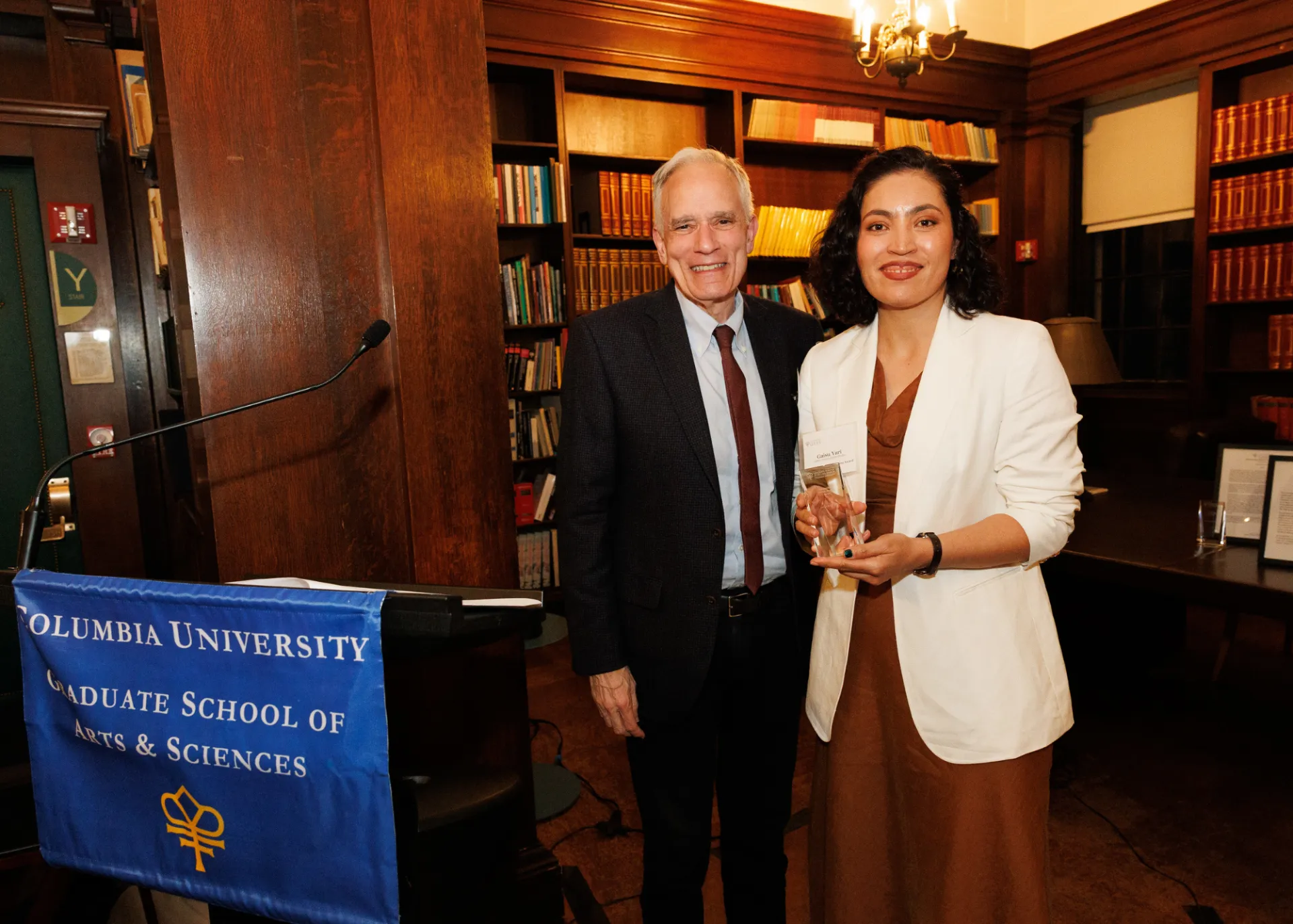 Student with award