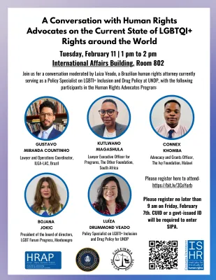 A Conversation with Human Rights Advocates on the Current State of LGBTQI+ Rights around the World