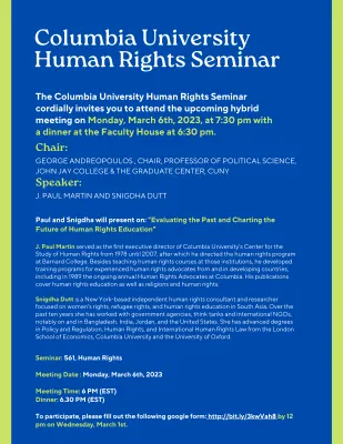 Columbia University Human Rights Seminar