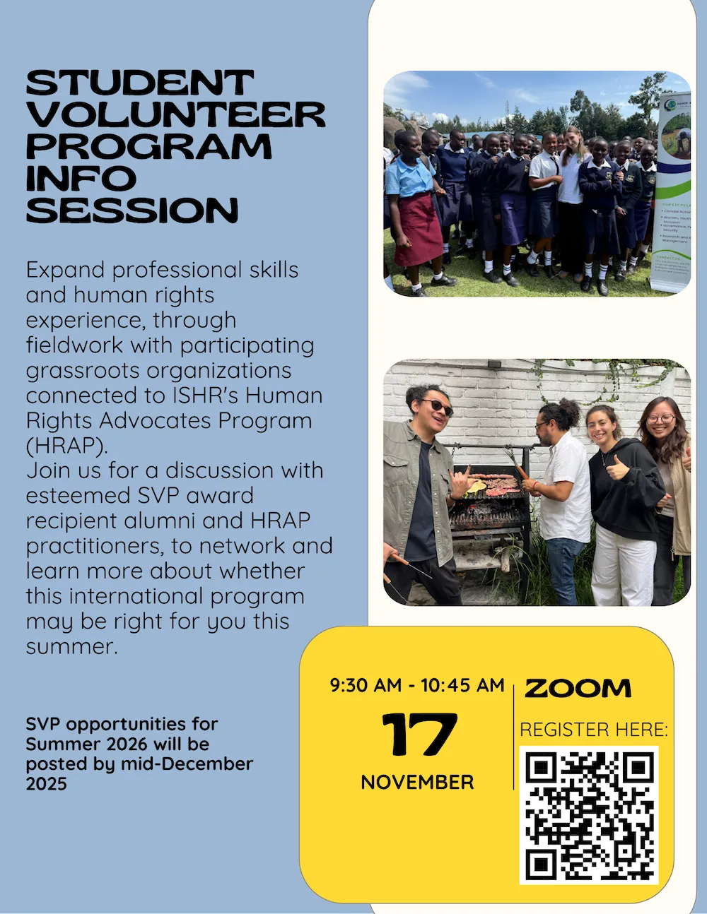 Student Volunteer Program Info Session