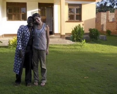 Photo of Allison Tamer (right) who traveled to Uganda in 2012 to work with Charity for Rural Development.