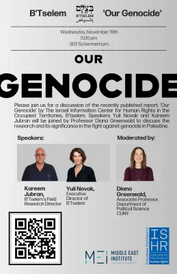 B'Tselem 'Our Genocide'