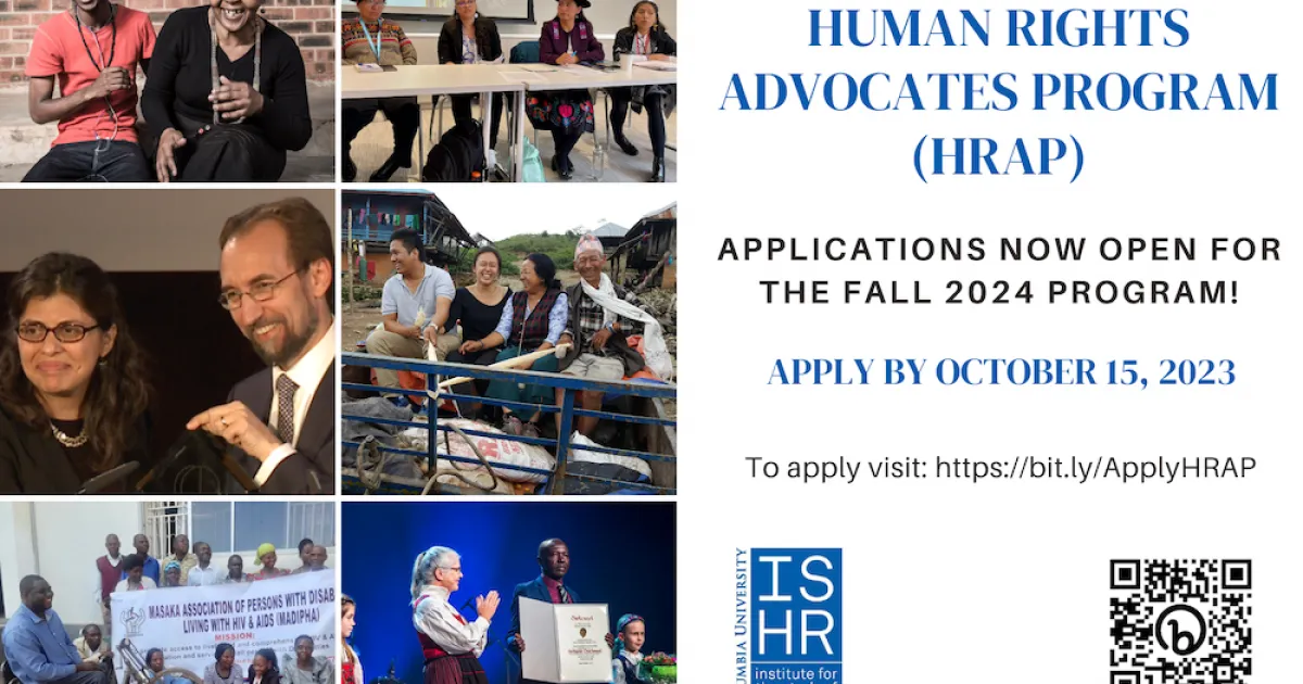 Human Rights Program Apply to the Fall 2024 Human Rights Advocates Program! | Institute for ...