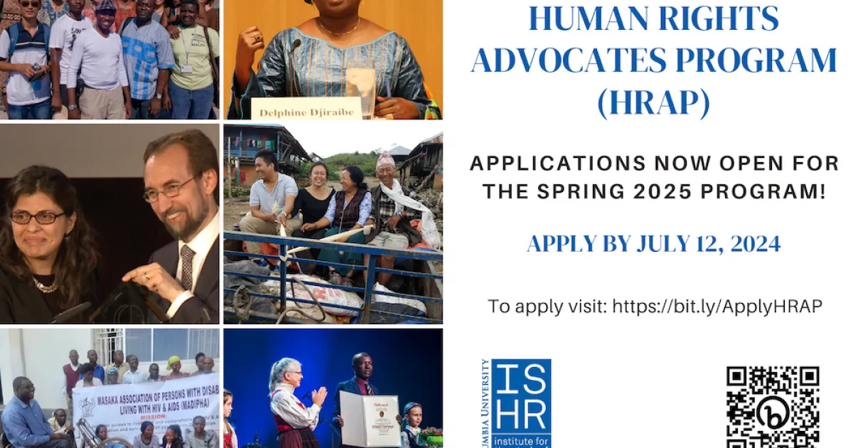 Apply to the Spring 2026 Human Rights Advocates Program (HRAP ...